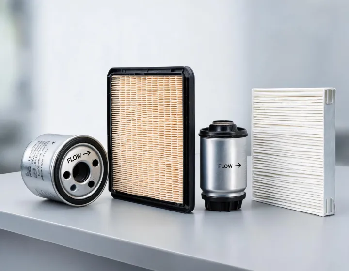 Motorcraft filter set on a clean service counter